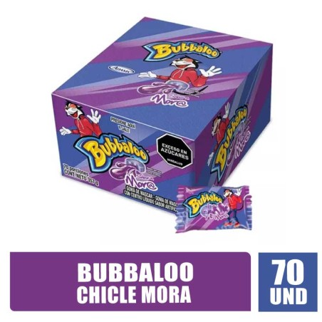 Chicle Bubbaloo Mora 47Piezas Caja De 240G