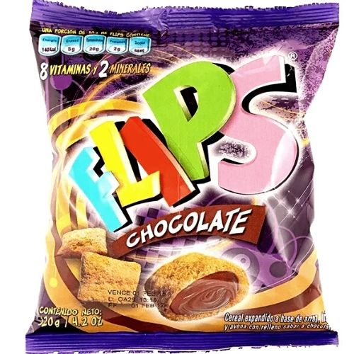 Cereal Relle De Chocolate Bolsa 120gr Flips (Venezuela)