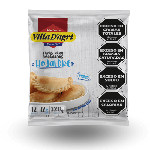 Tapas De Empanadas Villad'Agri 320G 12 Und Congeladas Para Freir Y Hornear