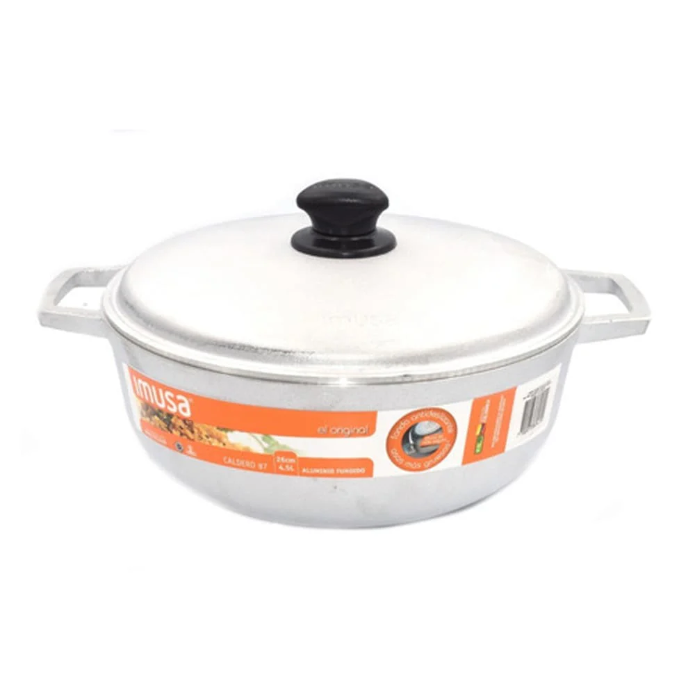 Caldero Imusa 24cm Aluminio Fundido con Tapa Fundida