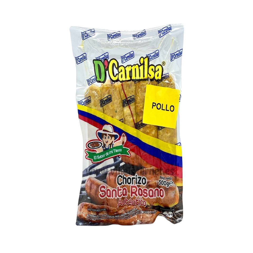 Chorizo Mediano De Pollo Santa Rozano Autentico 500g 
