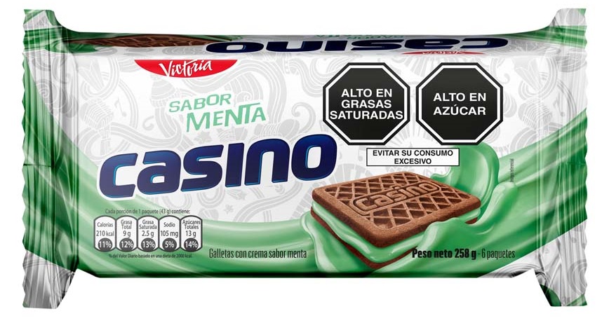 Casino Galletas Menta 258g x6 Paquetes 