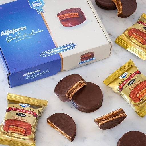 [01354] Alfajores Mardel Dulce de Leche Chocolate Negro – Caja de 24 unidades 