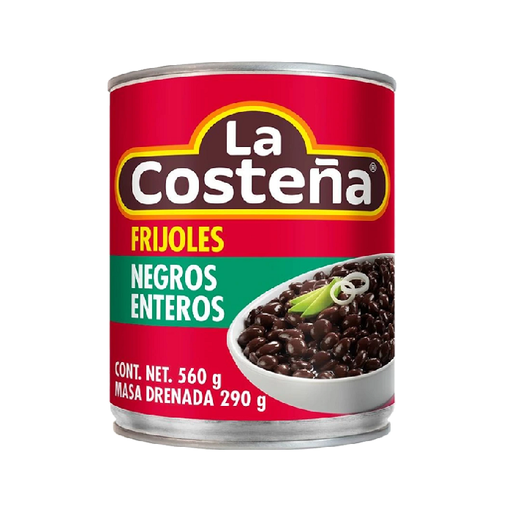 [04294] Frijoles Negros Enteros Bote 560G La Costeña