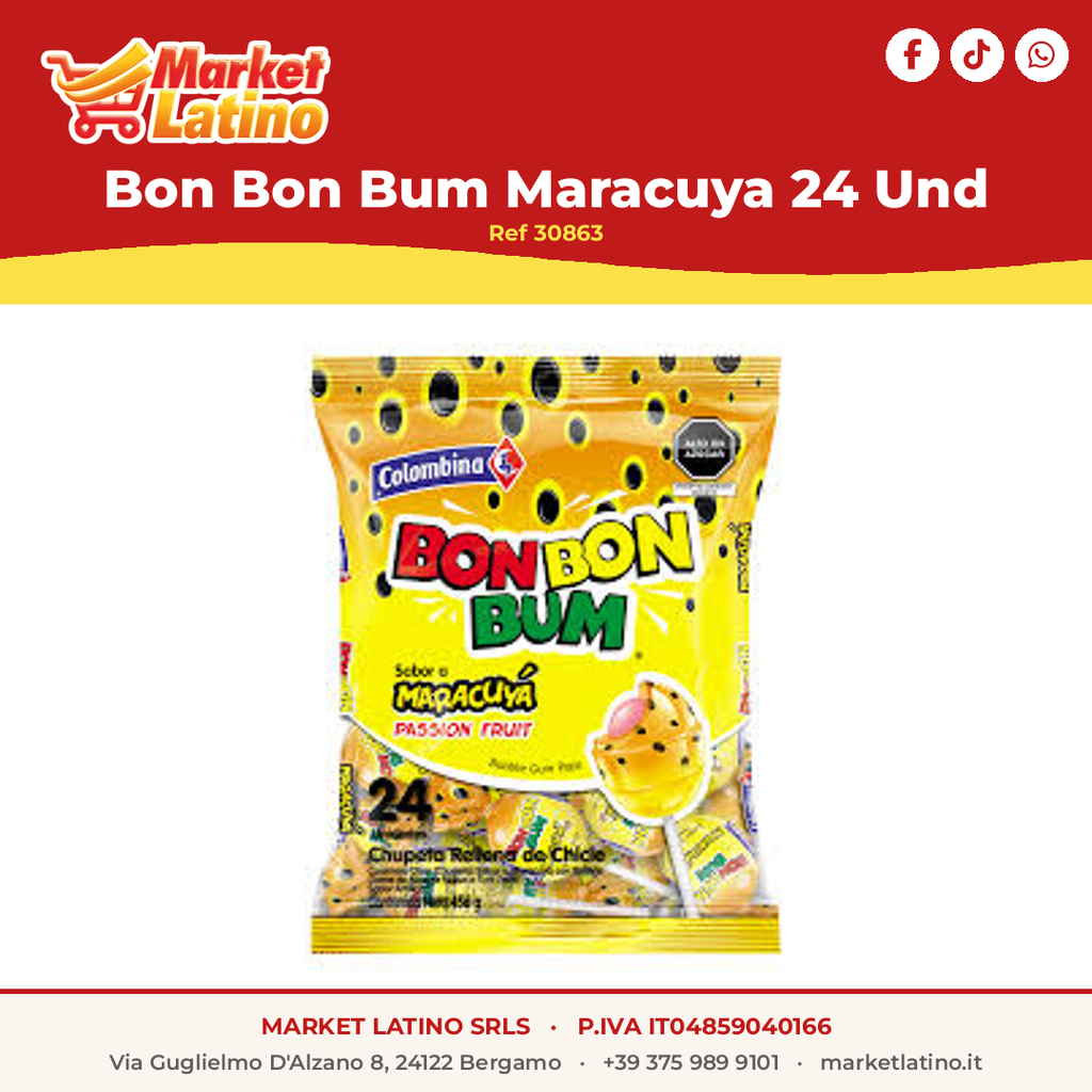 Chupete Bon Bon Bum Maracuya 24 Und