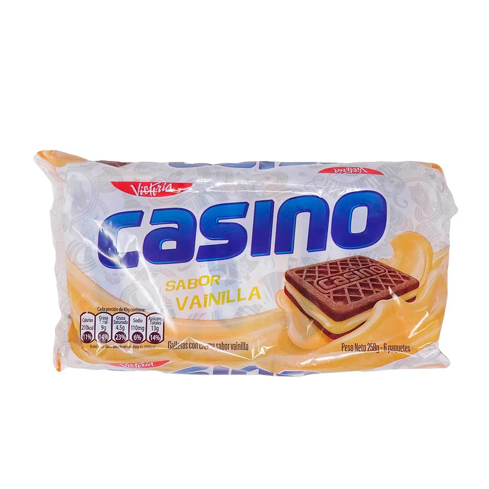 Casino Galletas Vainilla 258g x6 Paquetes