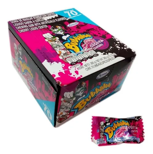 Chicle Bubbaloo Cereza 47 Piezas Caja De 240G