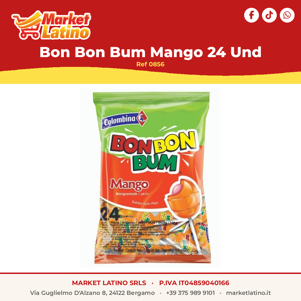 Bon Bon Bum Mango 24 Unidades 408Gr