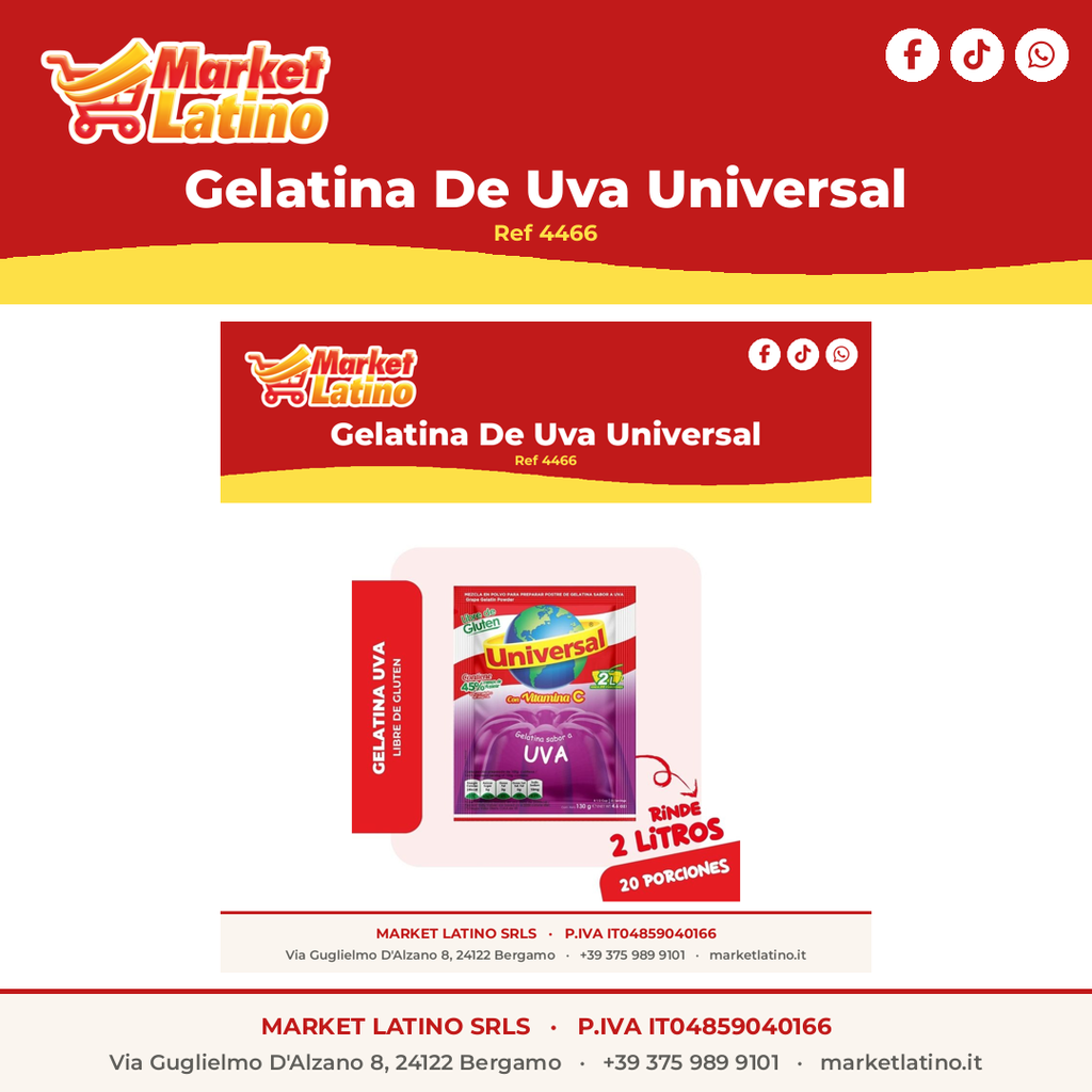 Gelatina Universal Sabor Uva 130Gr