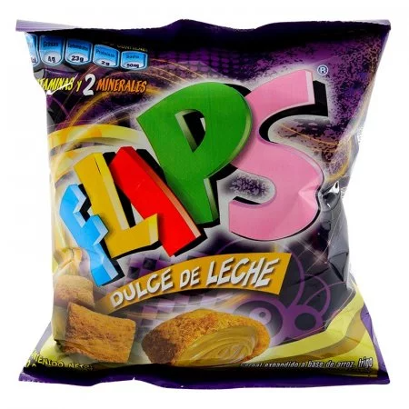 Cereal Relleno De Dulce De Leche Bolsa 120gr FLIPS (Venezuela)