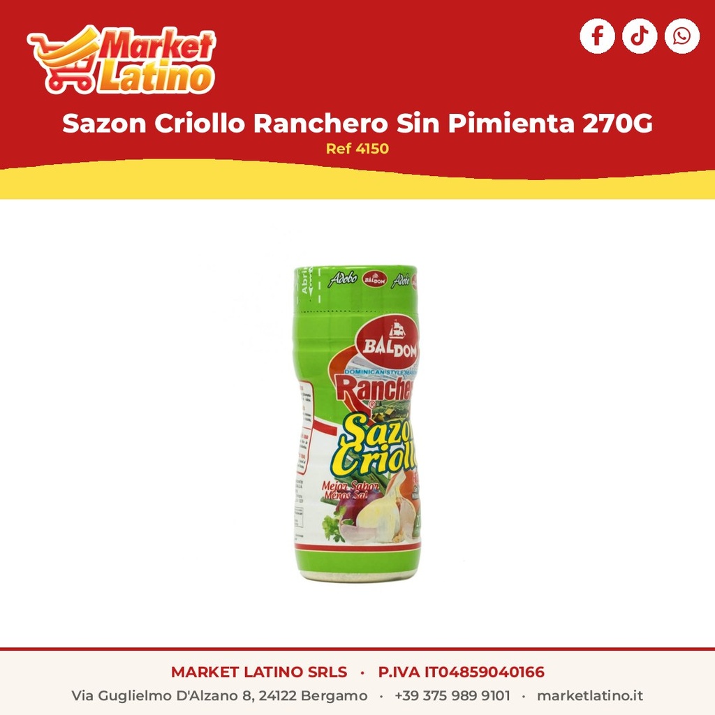 Sazon Criollo Baldom Sin Pimienta 270G