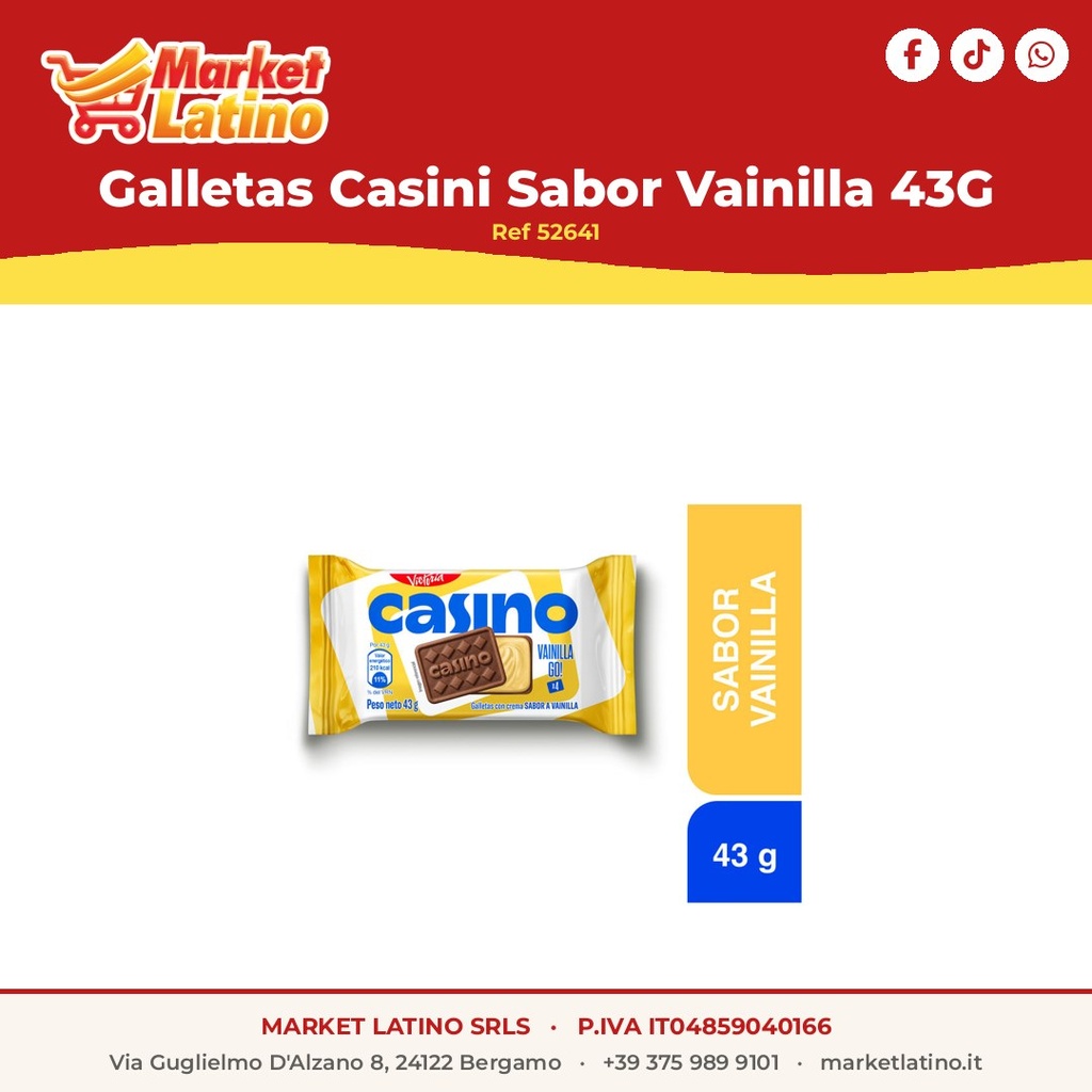 Galletas Casini Sabor Vainilla 43G