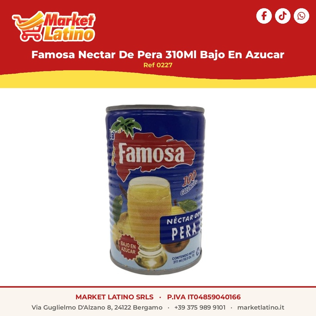 Famosa Nectar De Pera 310Ml Bajo En Azucar