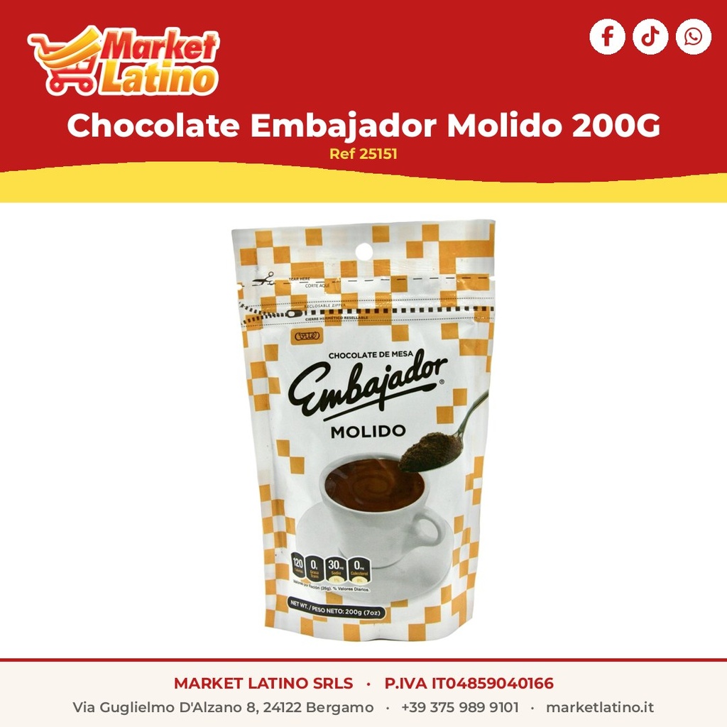 Cioccolato Ambasciatore Macinato 200G