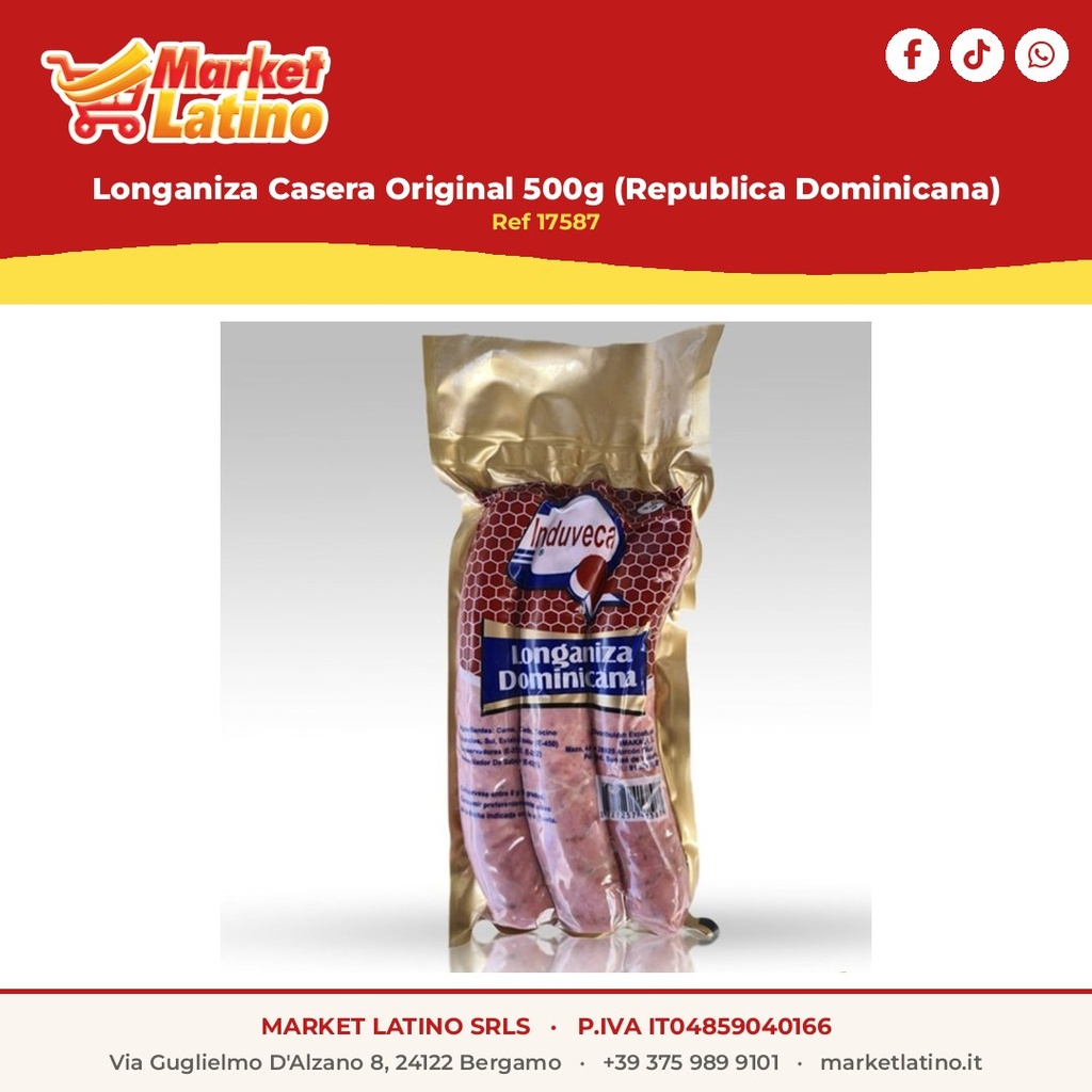 Longaniza Casera Original 500g (Republica Dominicana)