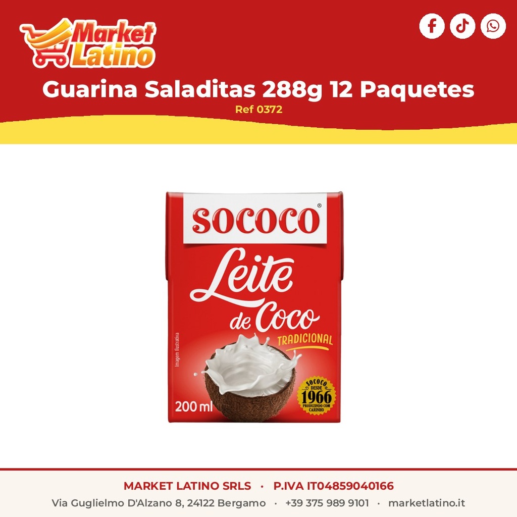 Sococo Leite De Coco Tradicional 200ml