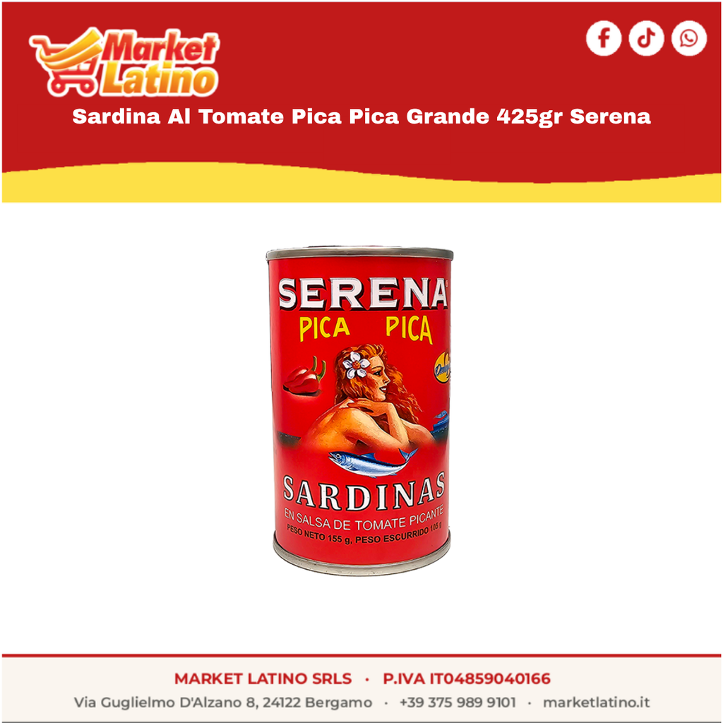 Sardina Al Tomate Pica Pica Grande 425gr Serena
