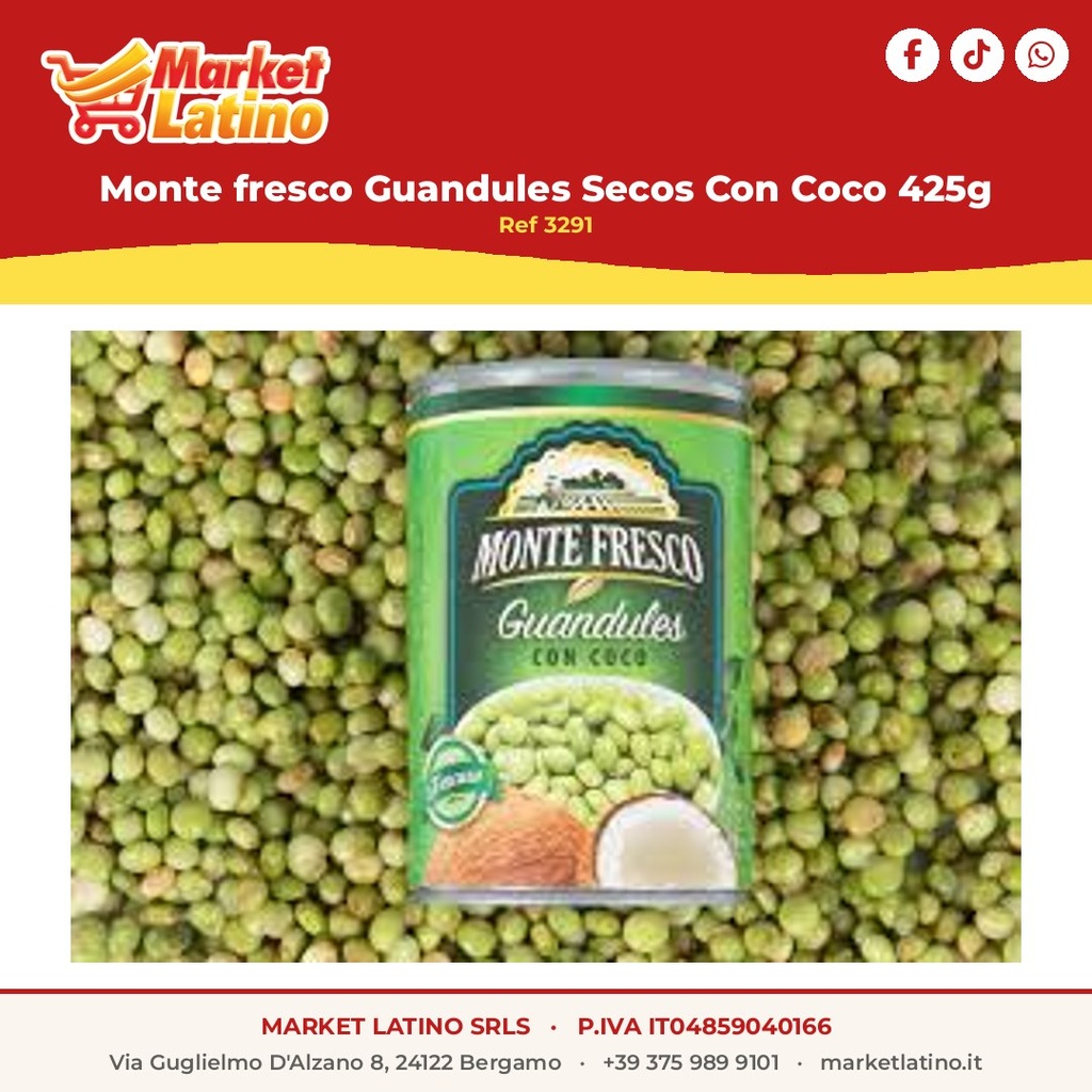 Monte fresco Fagioli Seci Con Coco 425g