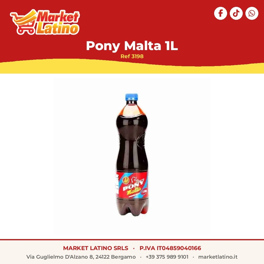 Pony Malta – Bevanda Analcolica Maltata – Bottiglia 1 L