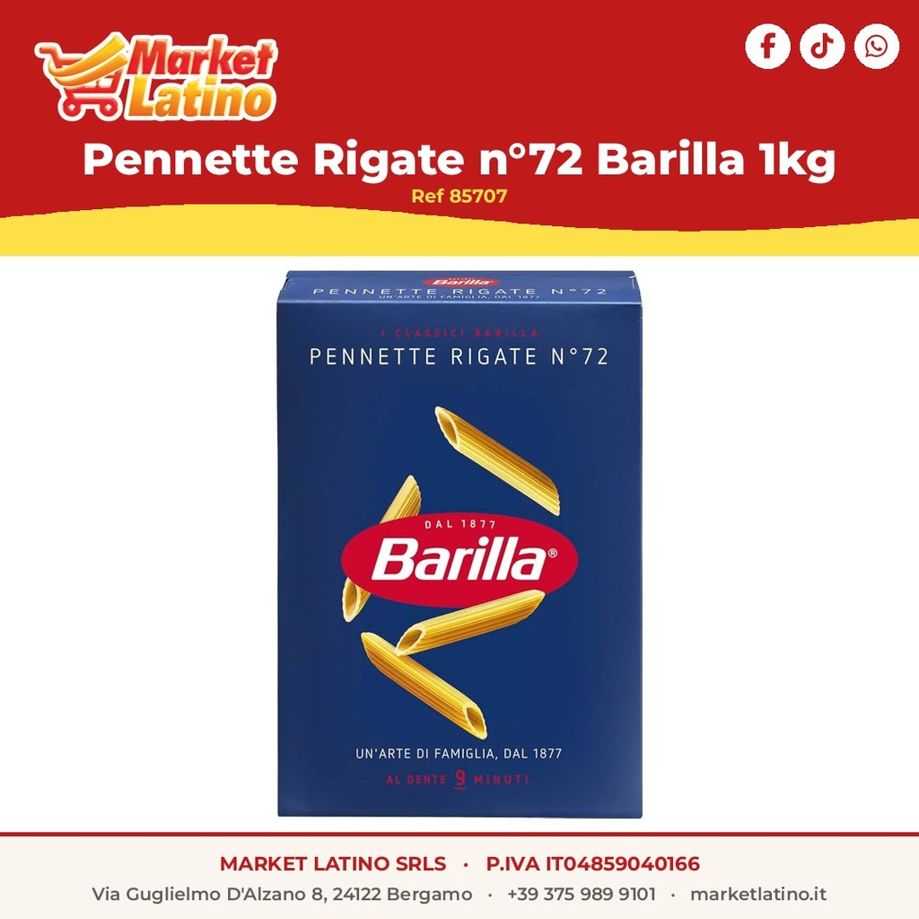 Pennette Rigate n°73 Barilla 500g