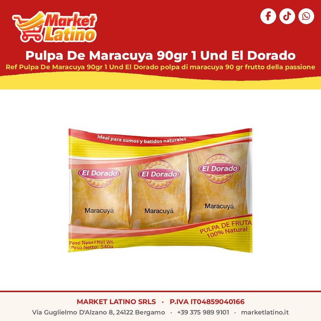 Pulpa De Maracuya 90gr 1 Und El Dorado