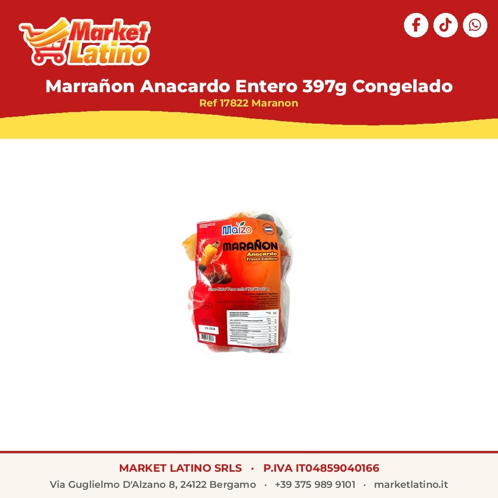 Marrañon Anacardo Entero 397g Congelado