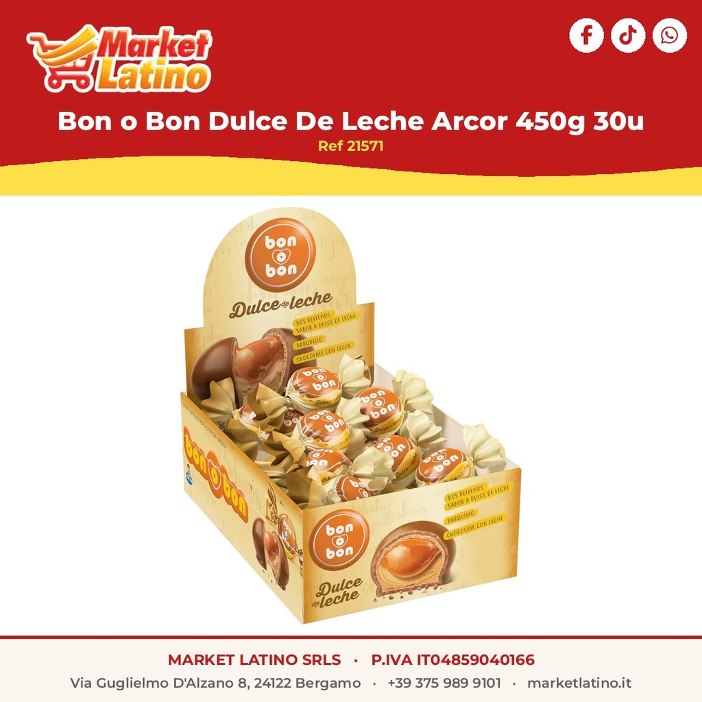 Bon o Bon Dolce Di Latte Arcor 450g 30u