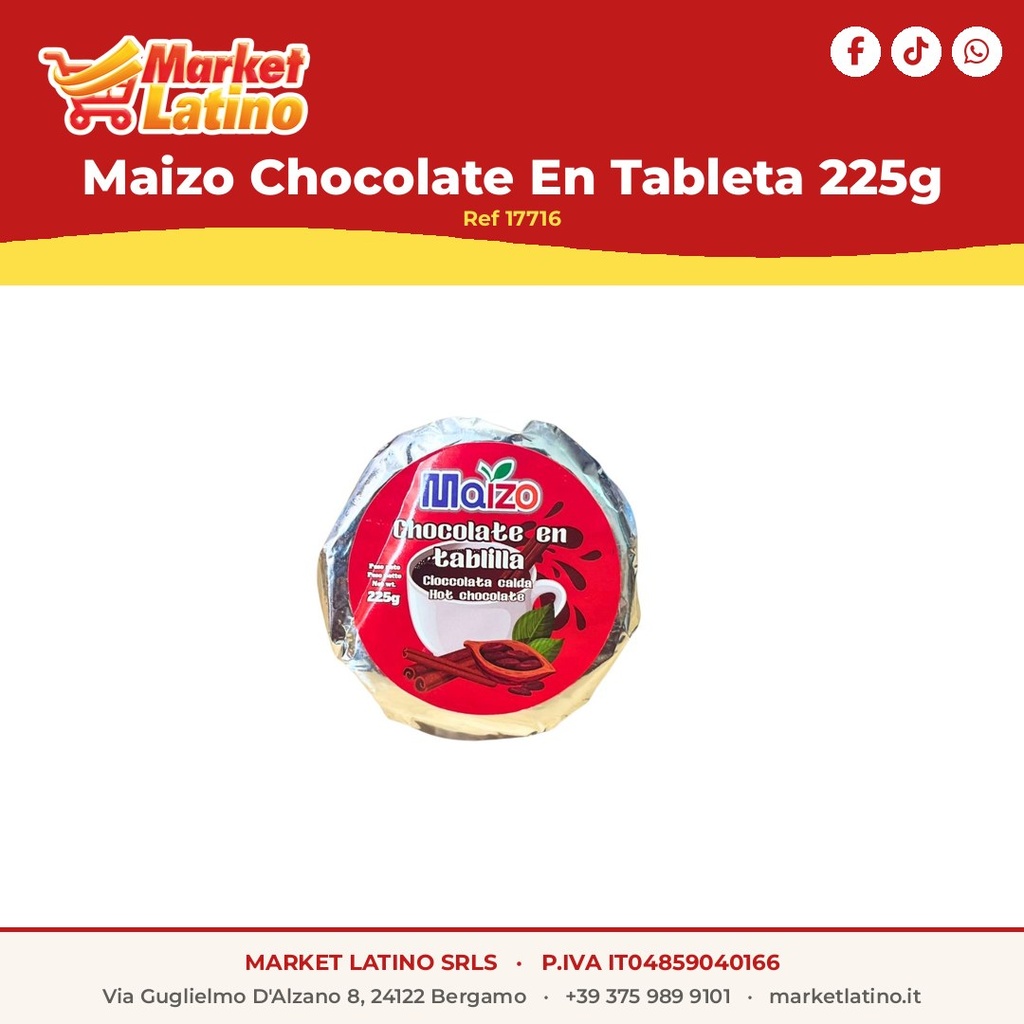 Mais Cioccolato in Tavoletta 225g