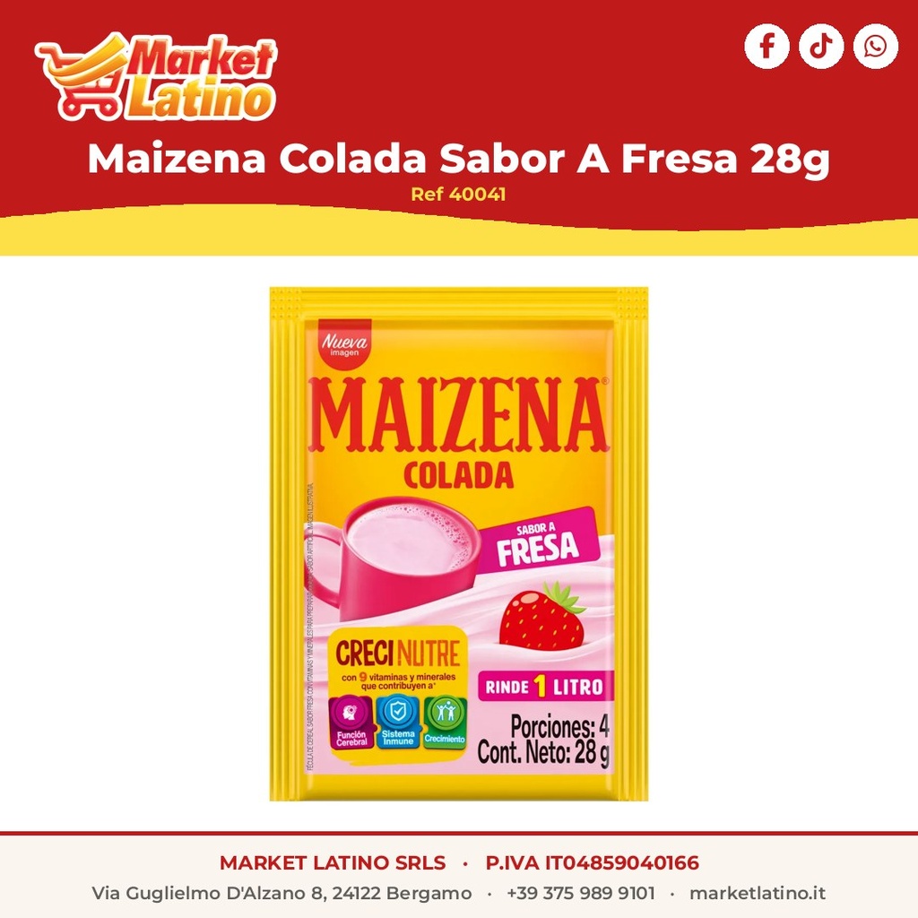 Maizena Colada Sapore A Fragola 28g
