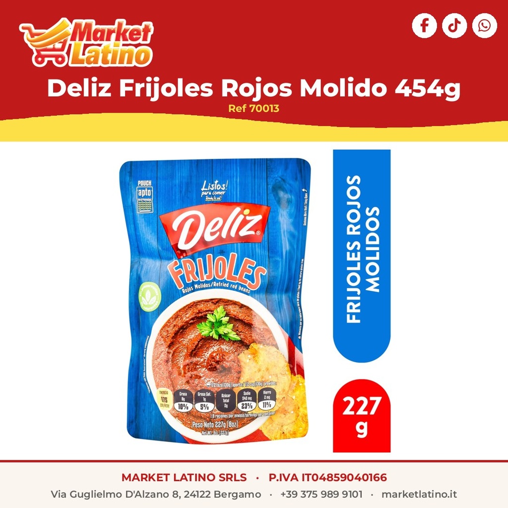 Deliz Fagioli Rossi Macinati 454g