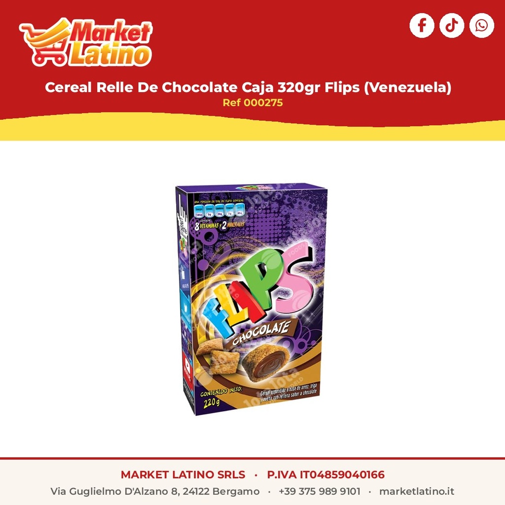 Cereal Relle De Chocolate Caja 320gr Flips (Venezuela)  