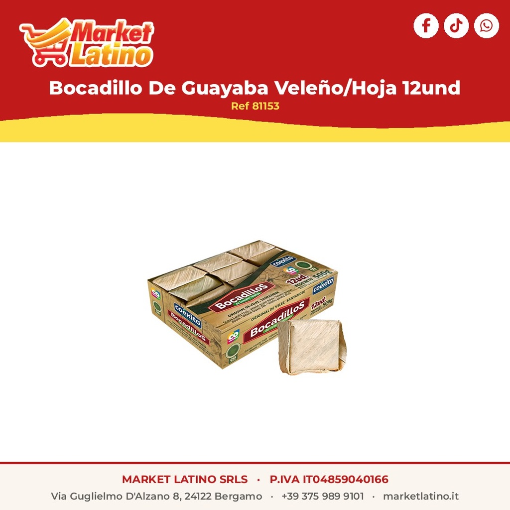 Bocadillo De Guayaba Veleño/Hoja 12und