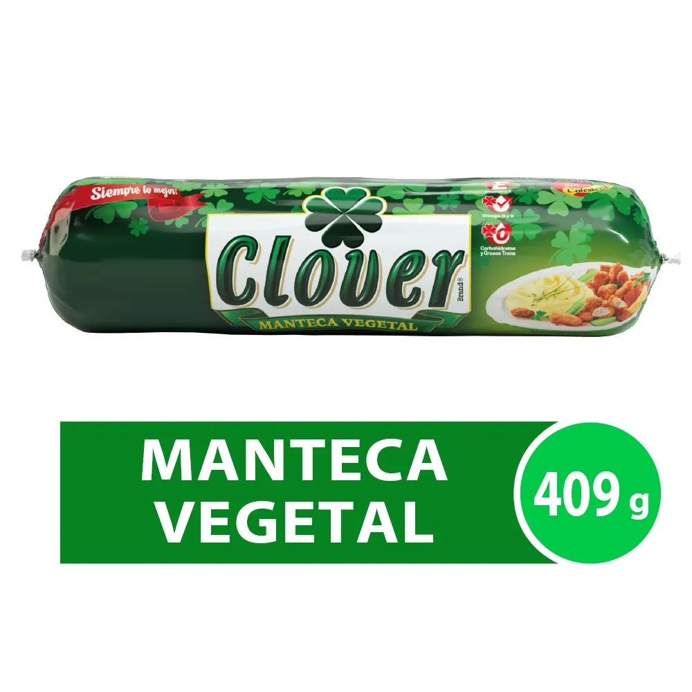 Manteca Vegetal Clover 409g
