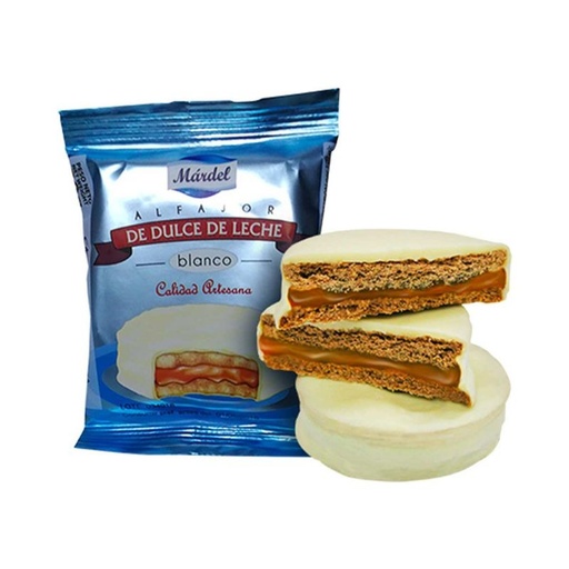 [01644] Alfajor Blanco de Dulce de Leche Mardel 50g