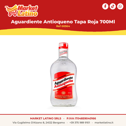 [00364] Aguardiente Antioqueno Tapa Rossa 700Ml