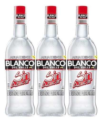 [01065] Aguardiente Blanco del Valle Sin Azúcar – 700 ml
