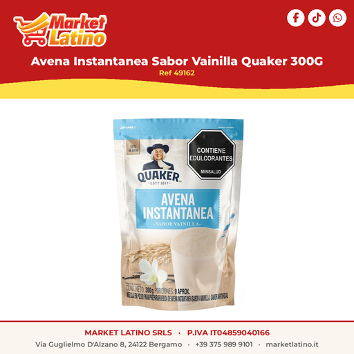 [49162] Avena Instantanea Sabor Vainilla Quaker 300G