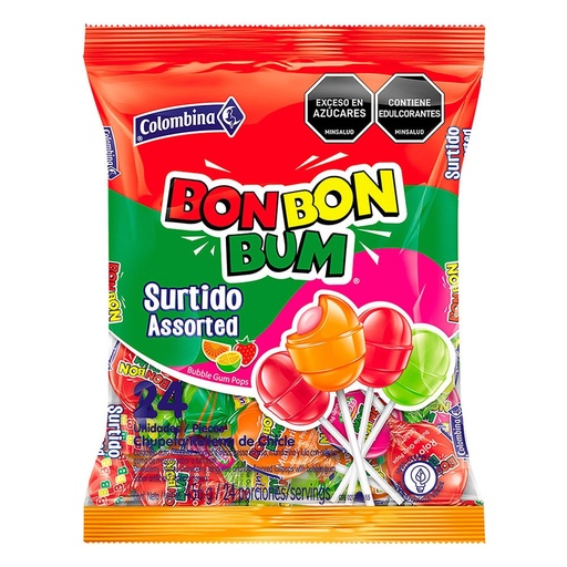 [04940] Bon Bon Bum Surtido 24 Unidades 408Gr