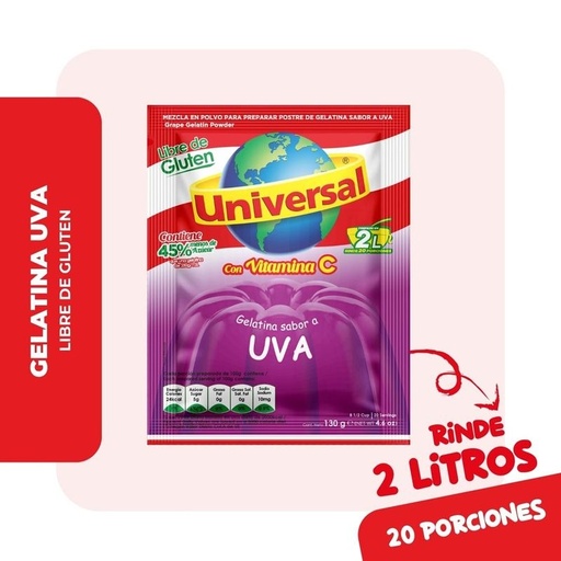 [4466] Gelatina Universal Sabor Uva 130Gr