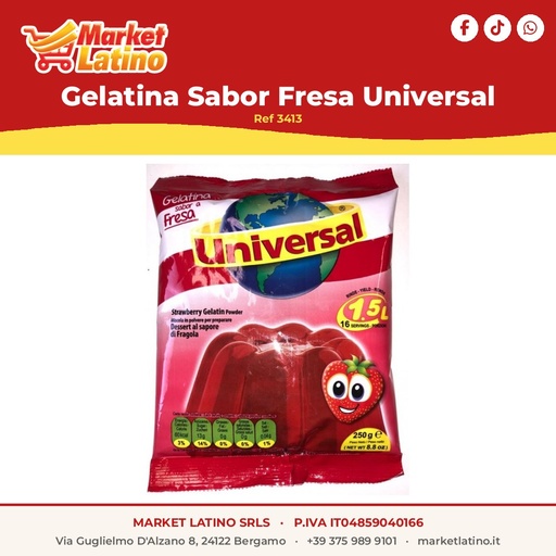 [3413] Gelatina Sabor Fresa Universal