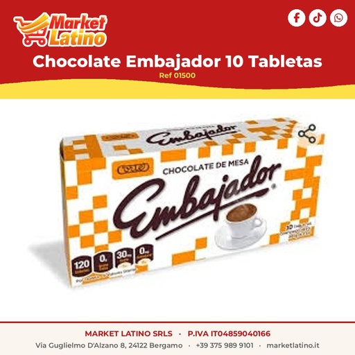 [01500] Cioccolato Embajador 10 Tavolette