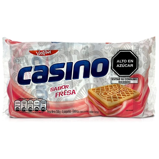 [52740] Casino Galletas Fresa 258g x6 Paquetes