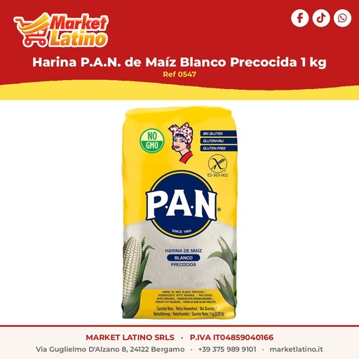 [00547] Farina P.A.N. di Mais Bianco Precocido 1 kg