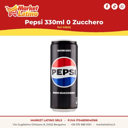 [03605] Pepsi 330ml 0 Zucchero