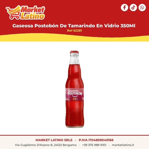 [62281] Postobon – Bibita Gassata al Tamarindo – Bottiglia di Vetro 350 ml