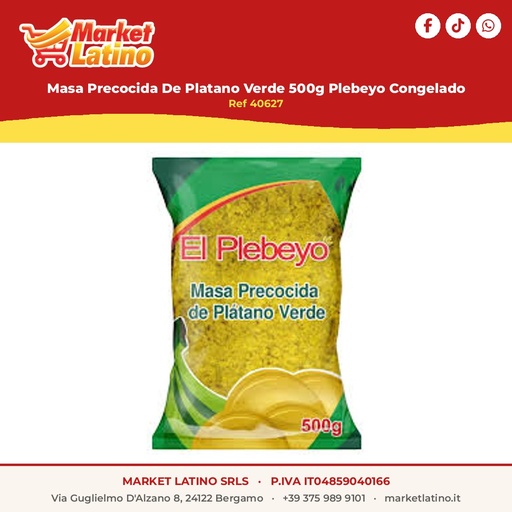 [40627] Masa Precocida Di Platano Verde 500g Plebeyo Congelato
