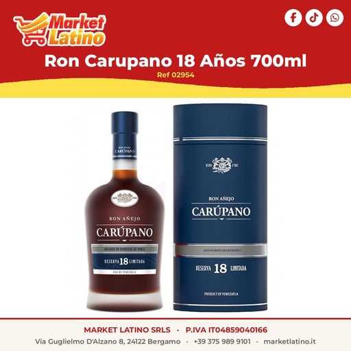 [02954] Ron Carupano 18 Años 700ml