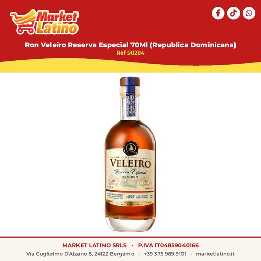 [50284] Ron Veleiro Reserva Especial 70Ml (Repubblica Dominicana)