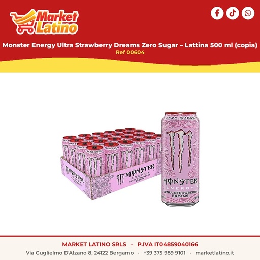 [00604] Monster Energy Ultra Strawberry Dreams Zero Zucchero – Lattina 500 ml (copia)