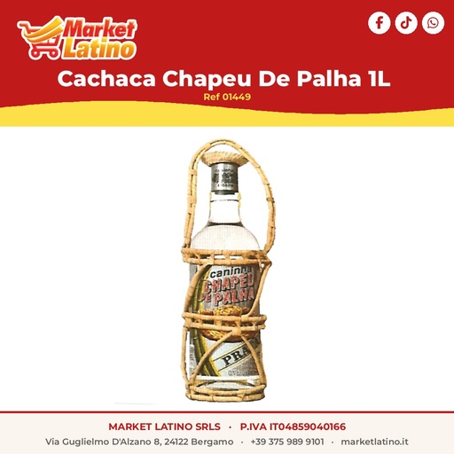 [01449] Cachaca Chapeu De Palha 1L